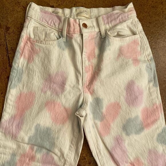 UNIVERSAL Thread‎ Women's Size 0 High Rise Vintage Straight White tie dye Jeans - Picture 2 of 5